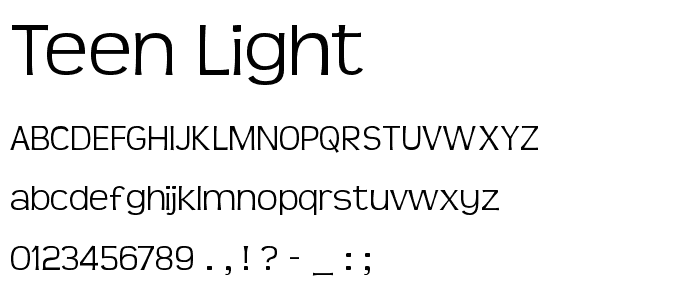 Teen Light font